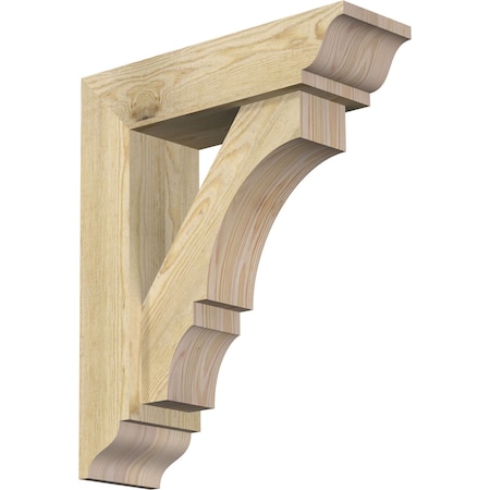 Ekena Millwork Balboa Traditional Rough Sawn Bracket w/ Offset Brace, Douglas Fir, 6"W x 20"D x 24"H BKT0604X20X24BOA01RDF